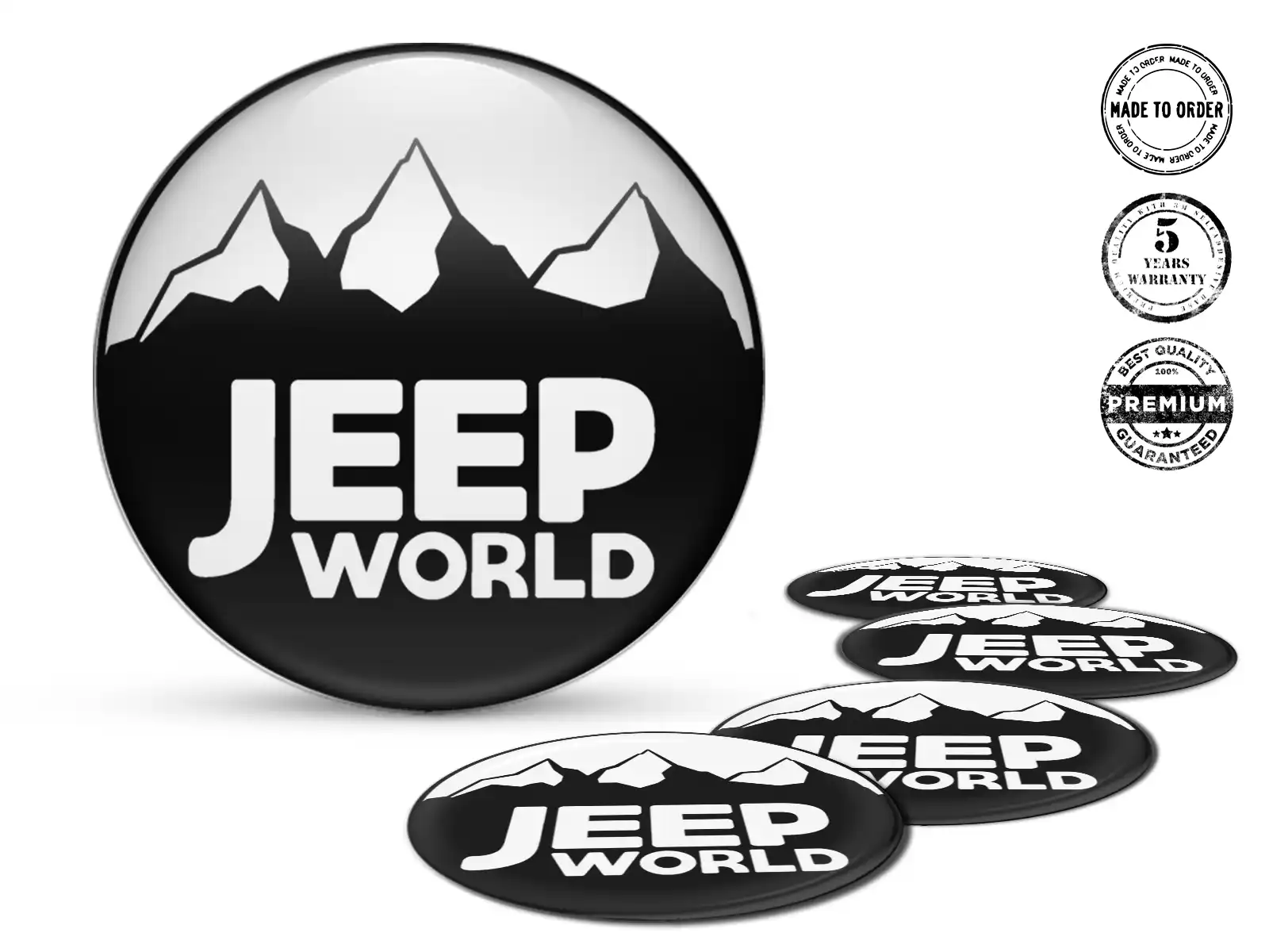Jeep Calcomanías en Ruedas Emblemas Resina Bombada